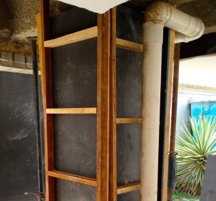 Escoramento em obra de recuperação estrutural